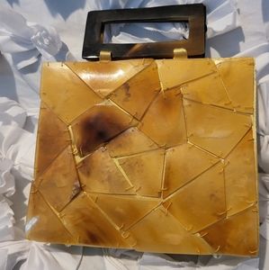 Handmade Mother of Pearl & Natural Horn Purse NWT